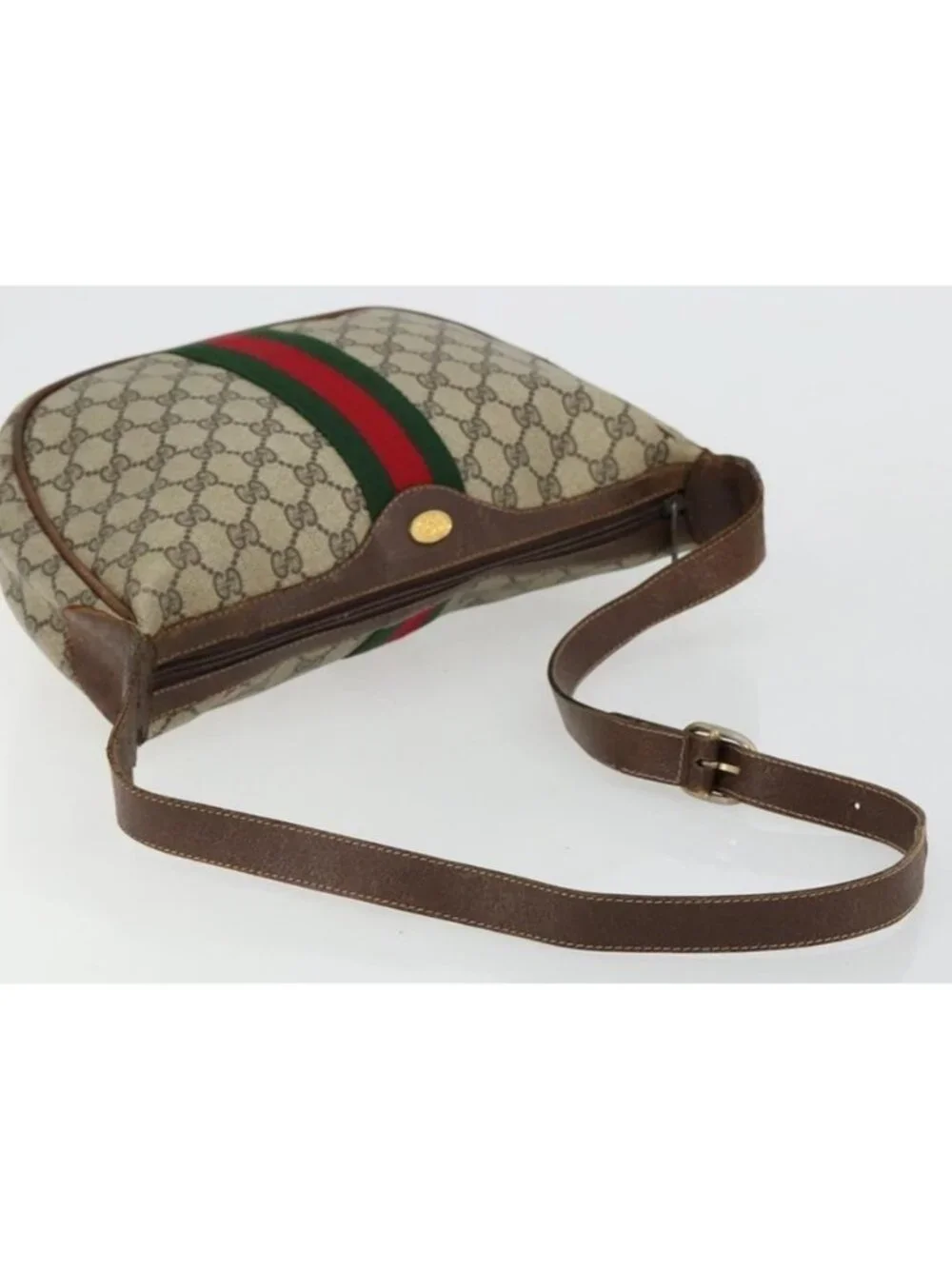 Authentic GUCCI GG Supreme Web Sherry Line Shoulder Bag Beige 10 02 008 - Picture 11 of 16